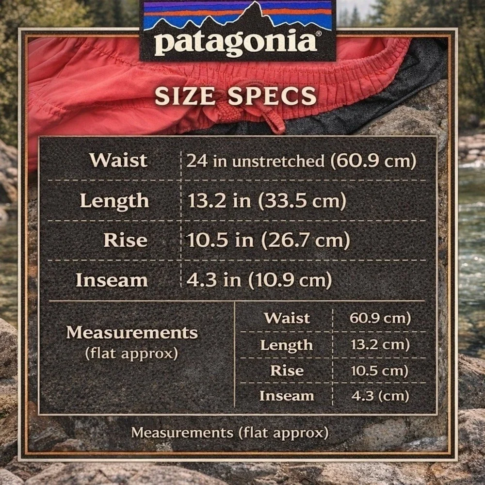 Patagonia Baggies Swim Trunks Youth Large Coral Lined Elastic Waist Shorts Kids